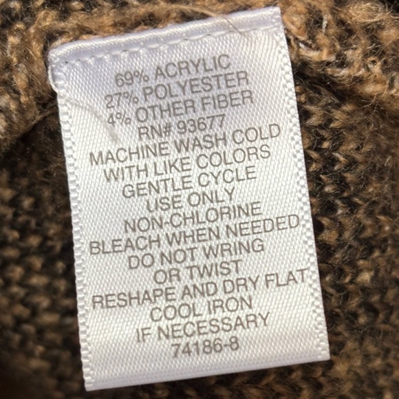 Liz Claiborne Plaid Open Front Cardigan Brown Belted Pockets Cozy Fall Large - Picture 8 of 8